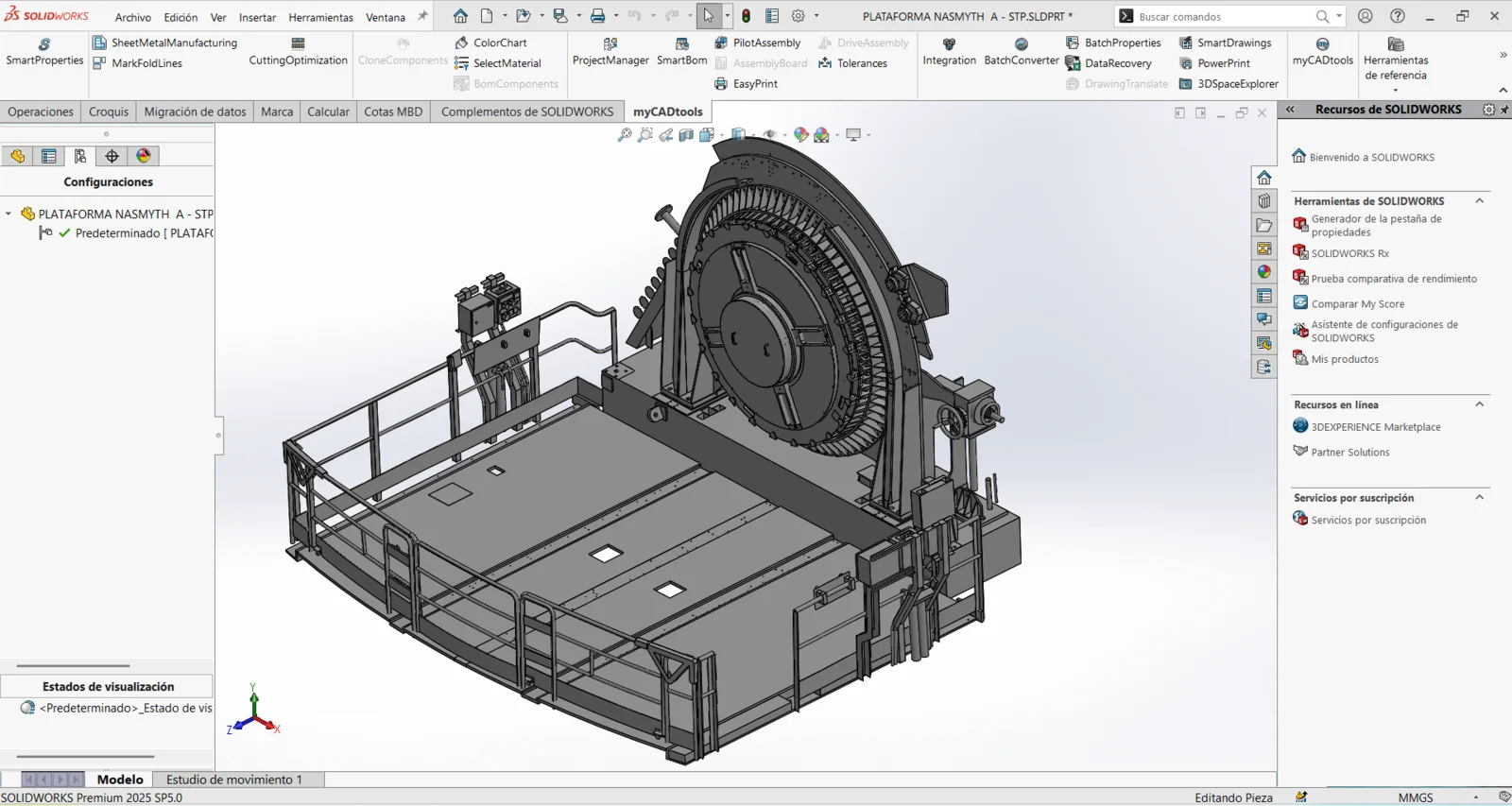Modelo CAD 3D as-built de estructuras y equipos