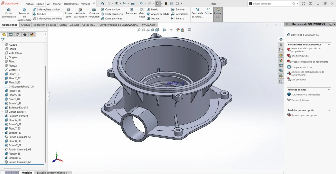 Modelo CAD 3D generado a partir de un escaneo (ingeniería inversa)