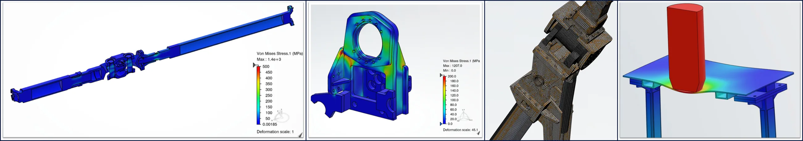 Resultados de simulación FEA y CFD sobre componentes industriales