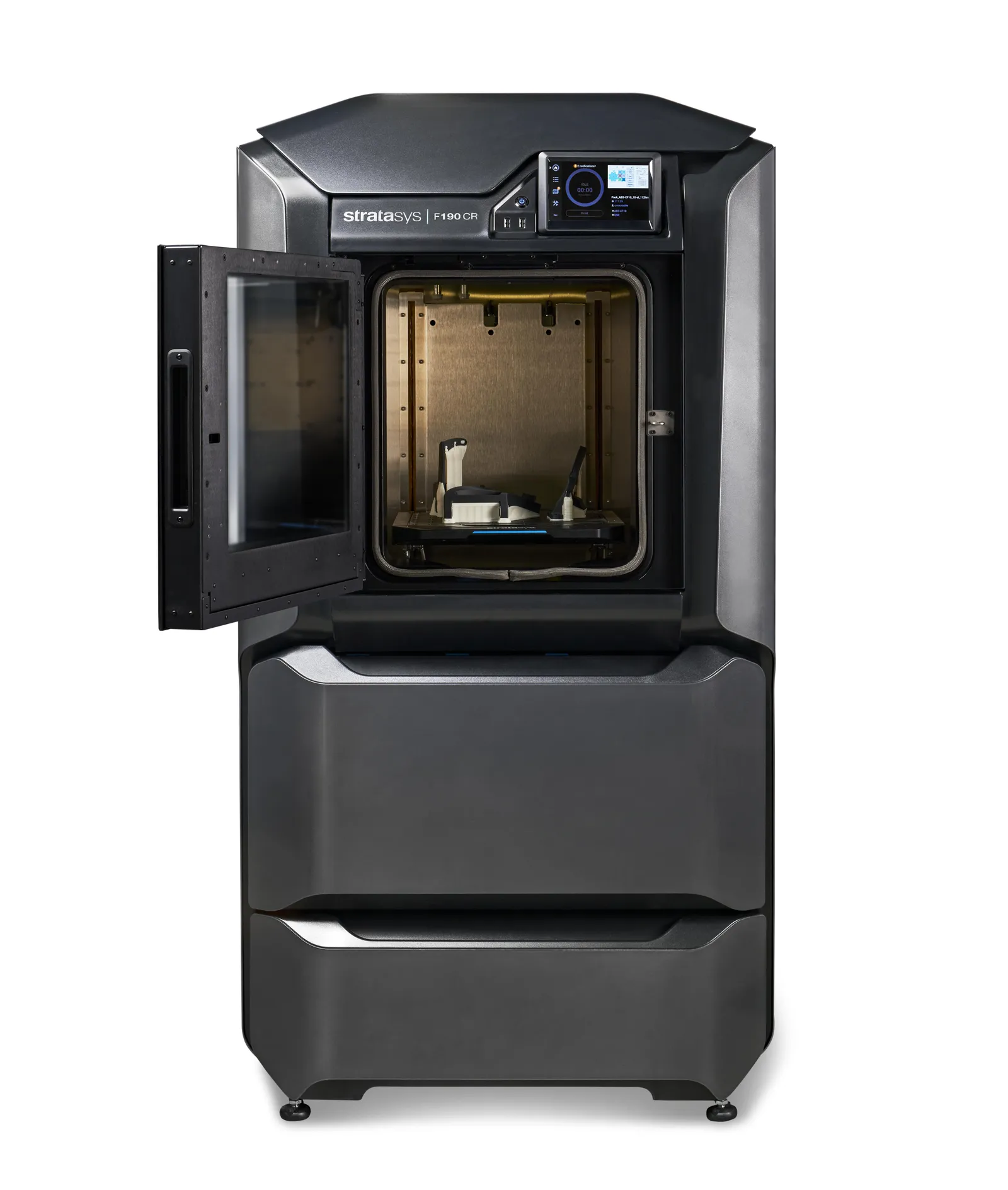 Impresora FDM Stratasys F190CR con pieza funcional